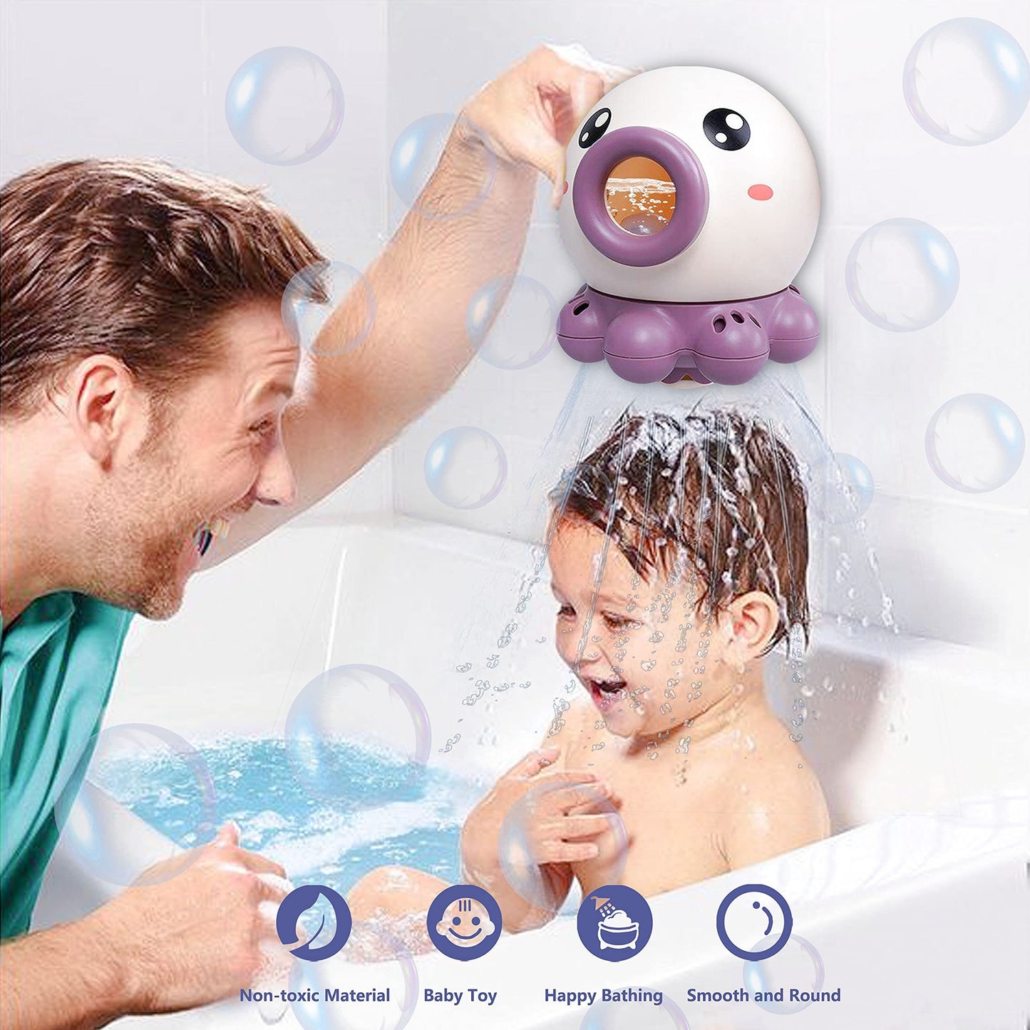 Octopus Bath Toy with Rotating Fountain - Interactive Water Toy for Kids