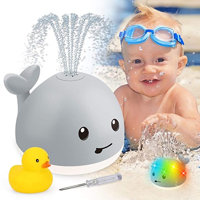 LED Fish Bath Toy - Rotating Fountain & Music