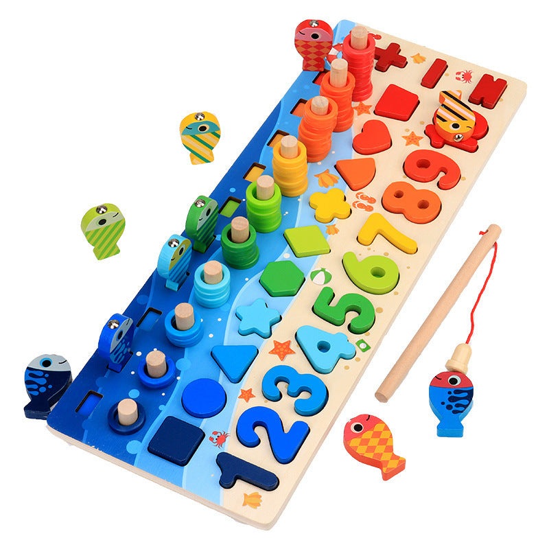 Educational Wooden Puzzle - Numbers & Shapes, Smart Early Learning Game for Toddlers
