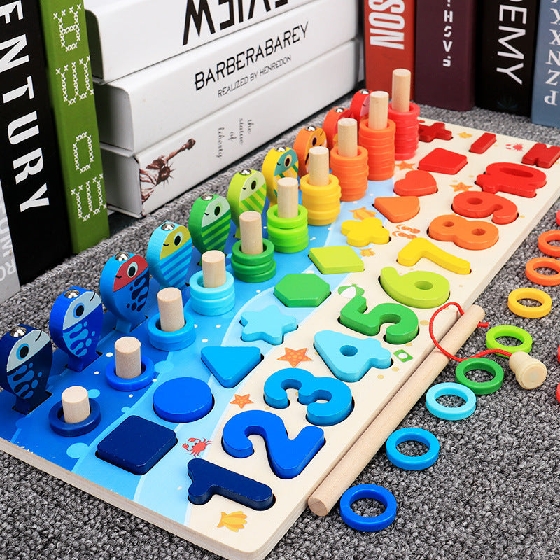Educational Wooden Puzzle - Numbers & Shapes, Smart Early Learning Game for Toddlers