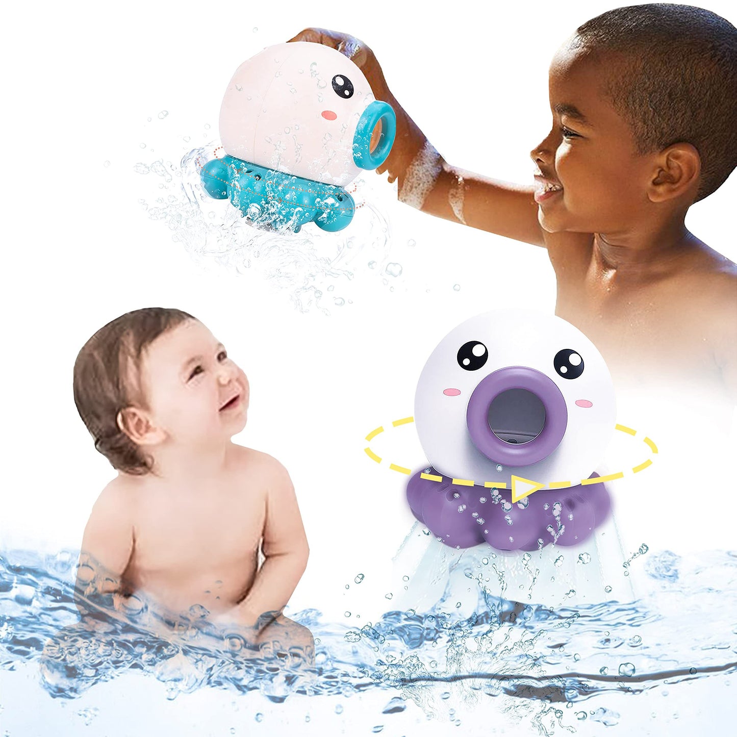 Octopus Bath Toy with Rotating Fountain - Interactive Water Toy for Kids