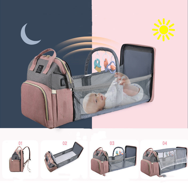 Sac à dos maman New Mummy – Lit de voyage intégré & compartiment isotherme