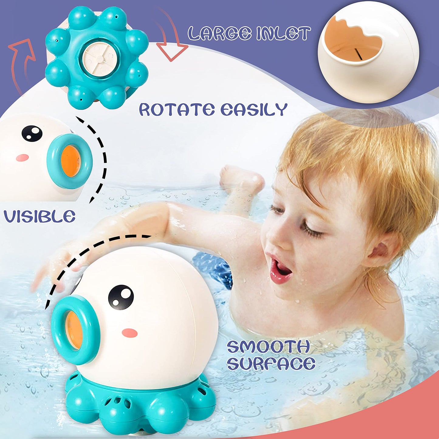 Octopus Bath Toy with Rotating Fountain - Interactive Water Toy for Kids