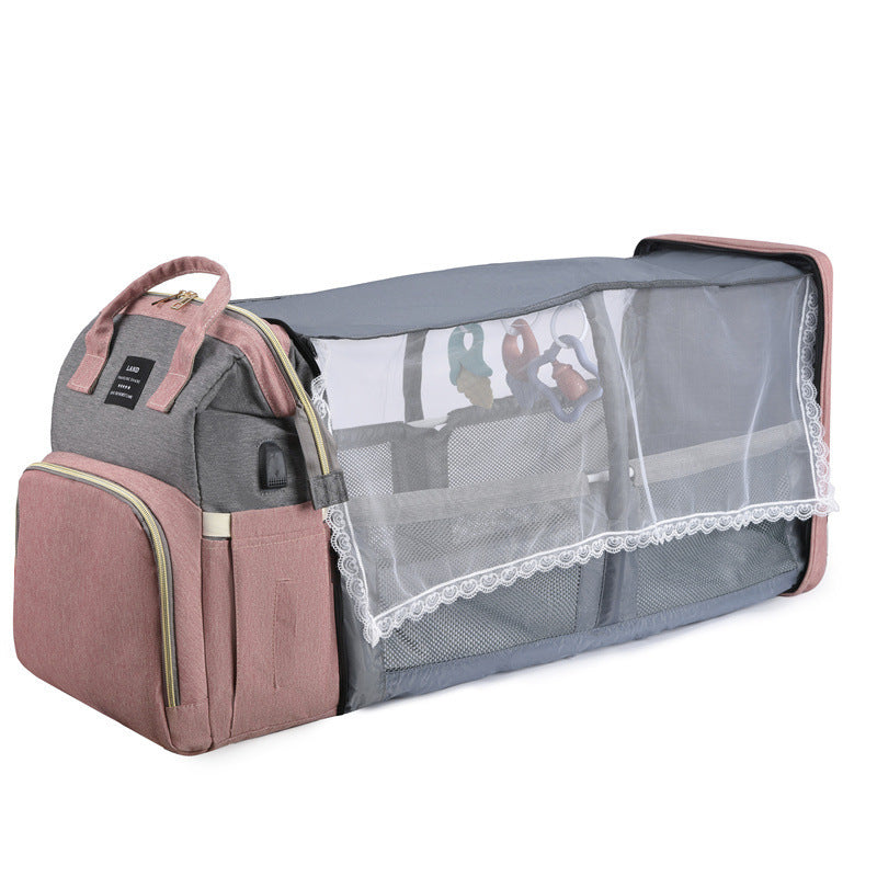 Sac à dos maman New Mummy – Lit de voyage intégré & compartiment isotherme