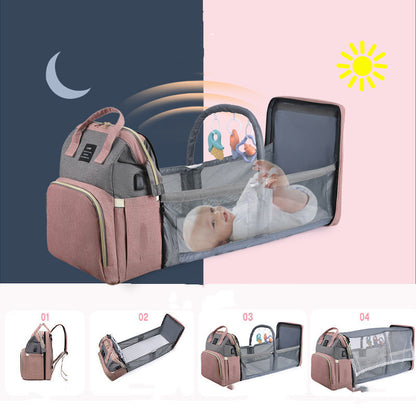 Sac à dos maman New Mummy – Lit de voyage intégré & compartiment isotherme